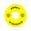 Harmony XB4, Legend holder Ø60 for emergency stop, plastic, yellow, for padlocking, marked ARRET D'URGENCE thumbnail 1