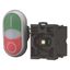Double actuator pushbutton, RMQ-Titan, Actuators and indicator lights non-flush, momentary, 1 NC, 1 N/O, White lens, LED element, 85 - 264 V AC, green thumbnail 6