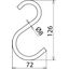 Hook D=8mm, dimensions: 130/72mm for fixing the covering cloths -1000V thumbnail 2