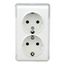 Compact socket outlet 2x2P+E, screw clamps, VISIO IP20,white thumbnail 2