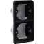 Splashproof double vertical flush-mounting box for two functions, blac thumbnail 2