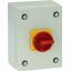 Main switch, P1, 40 A, surface mounting, 3 pole + N, Emergency switching off function, With red rotary handle and yellow locking ring, Lockable in the thumbnail 2