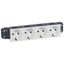 Socket Mosaic - 4 x 2P+E -for installation on trunking -automatic term -standard thumbnail 2