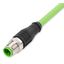 ETHERNET cable M12D plug straight 4-pole green thumbnail 2