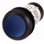 Illuminated pushbutton actuator, Flat, maintained, 1 N/O, Screw connection, LED Blue, Blue, Blank, 120 V AC, Bezel: black thumbnail 1