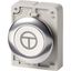 Pushbutton, RMQ-Titan, Flat, momentary, White, inscribed, Metal bezel, ON/OFF thumbnail 1