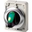 Illuminated selector switch actuator, RMQ-Titan, with thumb-grip, maintained, 3 positions, green, Front ring stainless steel thumbnail 3