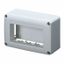 SELF-SUPPORTING DEVICE BOX  FOR SYSTEM DEVICE - SKIRT AND FRAMNE TRUNKING - 4 GANG - SYSTEM RANGE - WHITE RAL 9010 thumbnail 2