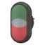Double actuator pushbutton, RMQ-Titan, Actuators and indicator lights non-flush, momentary, White lens, green, red, Blank, Bezel: black thumbnail 5