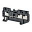 Multi conductor feed-through DIN rail terminal block with 3 push-in pl thumbnail 2