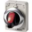 Illuminated selector switch actuator, RMQ-Titan, With thumb-grip, maintained, 2 positions, red, Metal bezel thumbnail 4