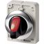 Illuminated selector switch actuator, RMQ-Titan, With thumb-grip, maintained, 3 positions, red, Metal bezel thumbnail 2