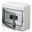 DISTRIBUTION BOARD - GERMAN STANDARD - 12MODULES - IP65 - FITTED WITH TERMINAL BLOCK - WITH SMOKED TRANSPARENT DOOR thumbnail 2