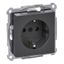 SCHUKO socket-outlet, screwless terminals, anthracite, System M thumbnail 2