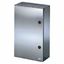 BOARD IN SATIN STAINLESS STEEL WITH BLANK DOOR FITTED WITH LOCK 585X800X300 - IP55 thumbnail 2