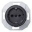 Renova - single socket outlet - 2P + E - 16 A - 250 V - black thumbnail 3