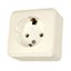 PRIMA - single socket outlet with side earth - 16A, beige thumbnail 2