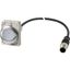 Pushbutton, Flat, momentary, 1 N/O, Cable (black) with M12A plug, 4 pole, 1 m, White, Blank, Metal bezel thumbnail 4