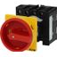 Main switch, P1, 40 A, rear mounting, 3 pole + N, 1 N/O, 1 N/C, Emergency switching off function, With red rotary handle and yellow locking ring, Lock thumbnail 3