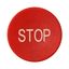 Button plate flat with inscription, red with white " STOP " thumbnail 1