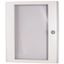 Sheet steel door transparent with rotary door handle HxW=1200x600mm, white thumbnail 1