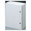 BOARD IN METAL WITH BLANK DOOR FITTED WITH LOCK 310X425X160 - IP55 - GREY RAL 7035 thumbnail 1
