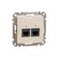 Double DATA Outlet CAT 5E UTP, Sedna Design & Elements, RJ45, Beige thumbnail 4