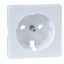 Central plate for SCHUKO socket-outlet insert, active white, glossy, System M thumbnail 2