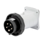 STRAIGHT FLUSH MOUNTING INLET - IP67 - 3P+E 16A 480-500V 50/60HZ - BLACK - 7H - SCREW WIRING thumbnail 1