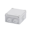 JUNCTION BOX WITH PLAIN QUICK FIXING LID - IP55 - INTERNAL DIMENSIONS 150X110X70 - WALLS WITH CABLE GLANDS - GREY RAL 7035 thumbnail 1