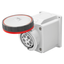 10° ANGLED SURFACE-MOUNTING SOCKET-OUTLET - IP67 - 3P+E 63A 380-415V 50/60HZ - RED - 6H - SCREW WIRING thumbnail 1