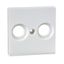 Central plate for antenna socket-outlets 2 holes, polar white, glossy, System M thumbnail 2