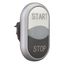 Double actuator pushbutton, RMQ-Titan, Actuators and indicator lights non-flush, momentary, White lens, white, black, inscribed, Bezel: titanium, STAR thumbnail 7
