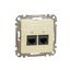 Double DATA Outlet CAT 6A UTP, Sedna Design & Elements, RJ45, Wood brich thumbnail 4