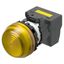 M22N Indicator, Plastic semi-spherical, Yellow, Yellow, 220/230/240 V thumbnail 1