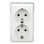 Compact socket outlet 2x2P+E, screw clamps, VISIO IP20,white thumbnail 1