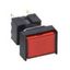 Pushbutton complete, dia. 16 mm, lighted LED 24 VDC, rectangular, red, thumbnail 2