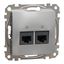 Double DATA Outlet CAT 6 UTP, Sedna Design & Elements, RJ45, Aluminium thumbnail 4