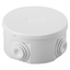 JUNCTION BOX WITH PLAIN PRESS-ON LID - IP44 - INTERNAL DIMENSIONS Ø 80X40 - WALLS WITH CABLE GLANDS - GREY RAL 7035 thumbnail 1