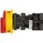 Main switch, T0, 20 A, rear mounting, 1 contact unit(s), 2 pole, Emergency switching off function, With red rotary handle and yellow locking ring, Loc thumbnail 10