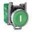 Wireless and batteryless pushbutton, push only, ø22 metal head, white I on green background cap thumbnail 1