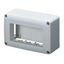 SELF-SUPPORTING DEVICE BOX  FOR SYSTEM DEVICE - SKIRT AND FRAMNE TRUNKING - 4 GANG - SYSTEM RANGE - WHITE RAL 9010 thumbnail 1