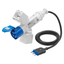 BRANCHED ADAPTOR IP44 - 2 BRANCHED OUTLETS - WIRED WITH CABLE AND PLUG - PLUG 2P+E 16A S17 - 2 (P17/11) + 1 (P30-P17) + 1 OUTLET 2P+E 16A 230V ac thumbnail 1