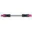 pre-assembled interconnecting cable Socket/plug 3-pole pink thumbnail 3