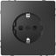 SCHUKO socket-outlet, shutter, screwless terminals, anthracite, System Design thumbnail 1