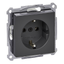 SCHUKO socket-outlet, screwless terminals, anthracite, System M thumbnail 3