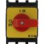 On-Off switch, P1, 40 A, flush mounting, 3 pole, Emergency switching off function, with red thumb grip and yellow front plate thumbnail 1