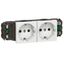 Socket Mosaic - 2 x 2P+E -for installation on trunking -automatic term -standard thumbnail 1