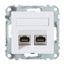 Exxact data socket - RJ45 Cat6a STP - with fixing frame & centre plate - angled thumbnail 2