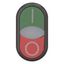 Double actuator pushbutton, RMQ-Titan, Actuators and indicator lights flush, momentary, White lens, green, red, inscribed, Bezel: black thumbnail 13